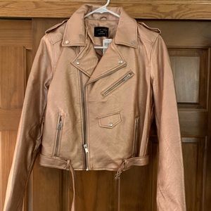 Rose gold moto jacket